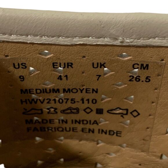 Hush Puppies Women's Shoes Leather Ballet Slip On Flats 9M Beige Perforated - Picture 4 of 10